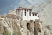 Ladakh - Lamayuru Gompa built on a mountain spur 